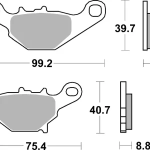 Aktuell SBS Bremsbelag 820RSI Offroad Racing Sinter