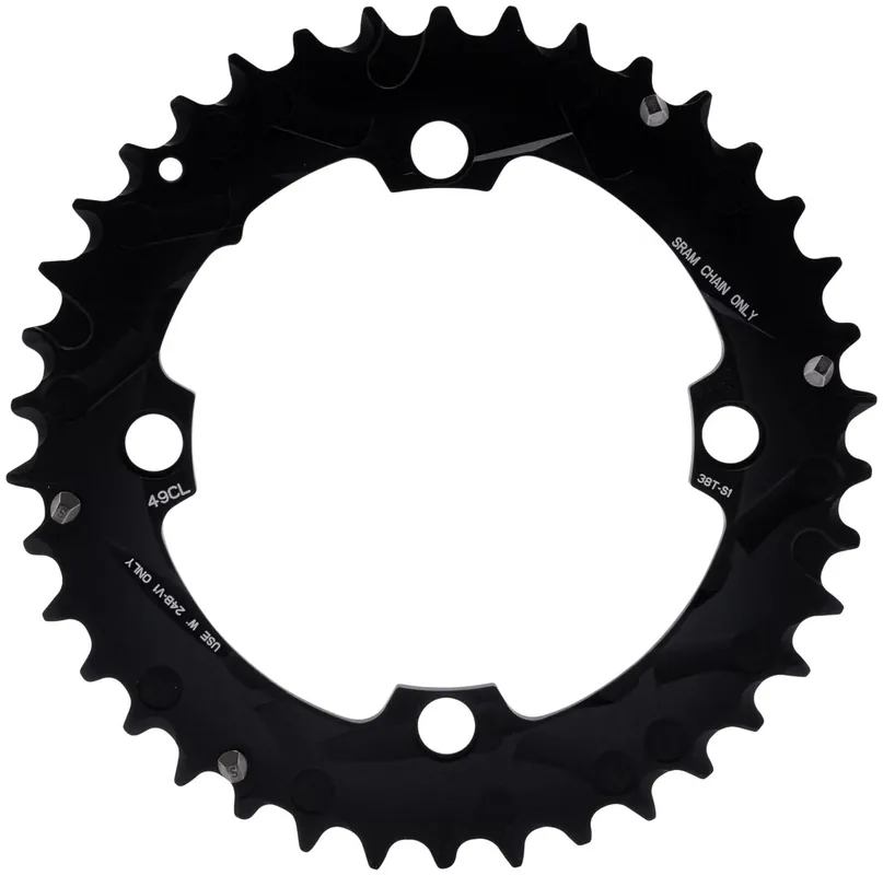 Nur Für Kurze Zeit Truvativ Kettenblatt MTB 38 Zähne schwarz ohne Bolzen, für Kurbel mit Kettenschutz
