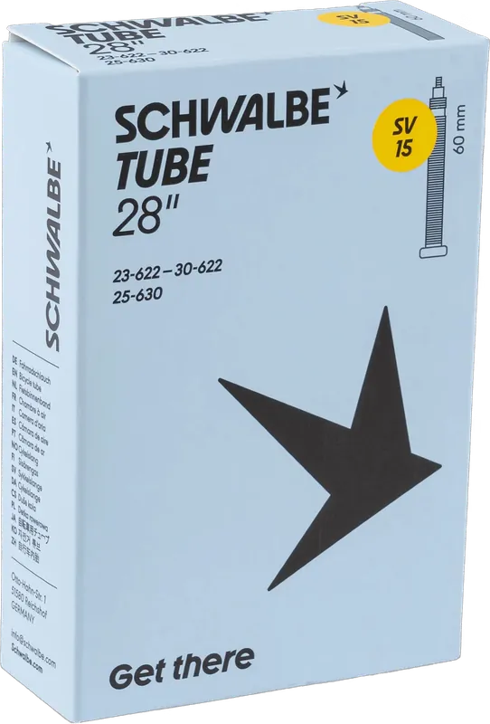 Schwalbe Schlauch Nr. 15 28 Zoll Sclaverandventil (SV), 60 mm Neue Kollektion