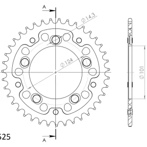 Günstig Supersprox Stealth-Kettenrad 525 39Z (Orange)