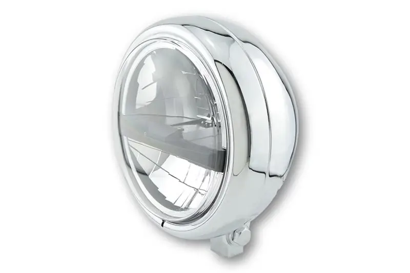Meistverkauft HIGHSIDER pro 5 3/4 Zoll Scheinwerfer Pecos Typ 5 LED Chrom E-Geprüft (1Stck)