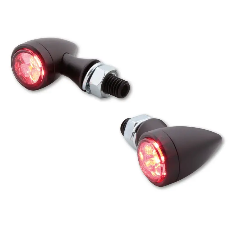 Neuheit HIGHSIDER smart Sixteen Bullet LED Rück-, Bremslicht, Blinker Schwarz/Getönt 3in1, E-Geprüft (Paar)