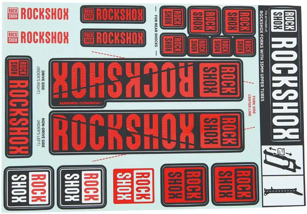 RockShox Dekor Set 35 mm rot Mega-Angebot