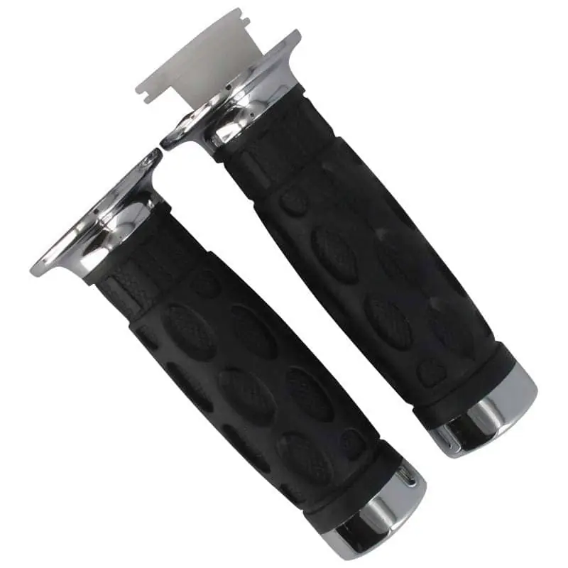 Handgriffgummi Paar Chromendkappe 22-24mm L. 120mm 7018 Schnäppchen
