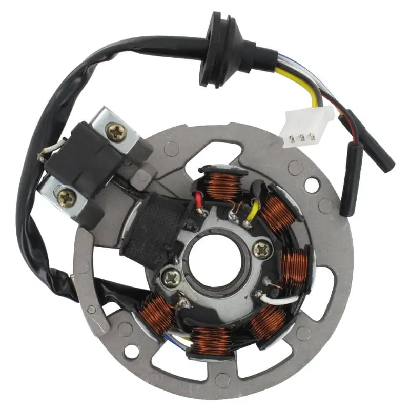 AGM Fighter 50 One Lichtmaschine Stator 50ccm 2Takt 31230805-02 6 Spulen Pick-up außen D=79mm 5 Kabel 1x3 + 2x1 Pol Ankerplatte 1E40QMB Ausverkauf