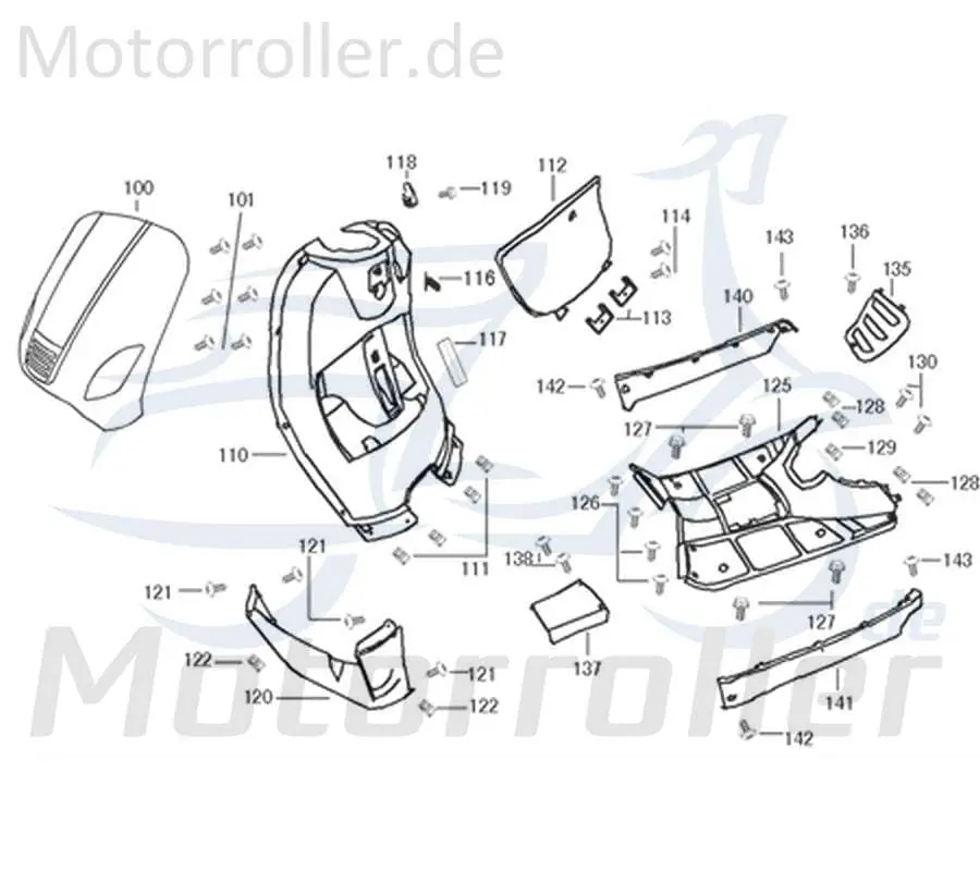 Markenware Kreidler Flory 50 Classic Seitenverkleidung rechts mintgrün 741638 Seitendeckel Seitenabdeckung Seitenleiste Trittbrettverkleidung