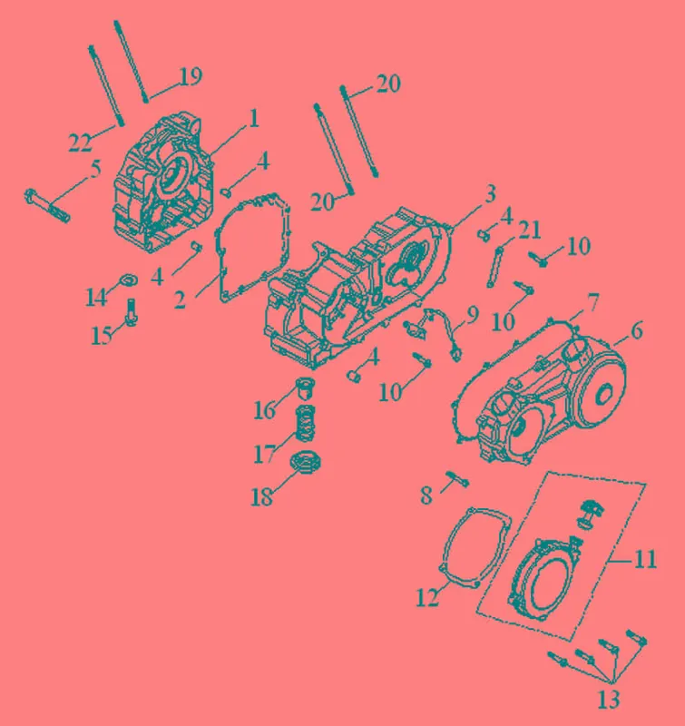 SMC Dichtung Kurbelgehäuse Abdichtung SEAL A11349-E10-000 Gasket 300ccm-4Takt Ersatzteil Service Inpektion Direktimport Beliebt