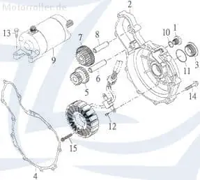 Anlasser Starter EX-1021169 Anlasser-Motor Elektrostarter E-Starter Anlassermotor Elektro-Starter Neuheit