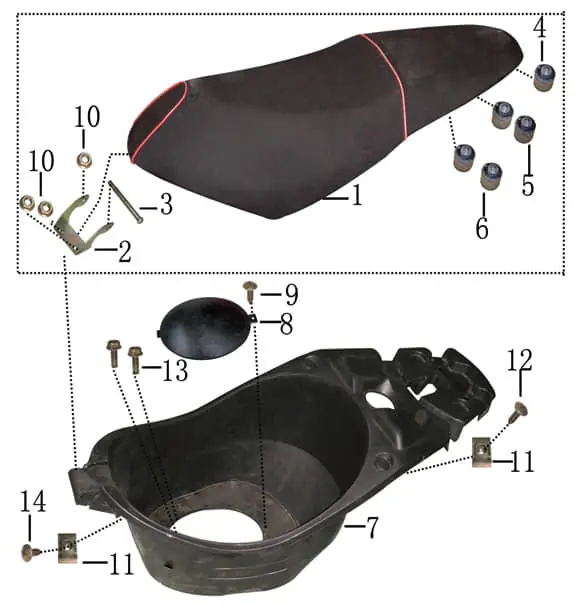 Sitzbank schwarz von Rex Motorroller 706679 Finale Aktion