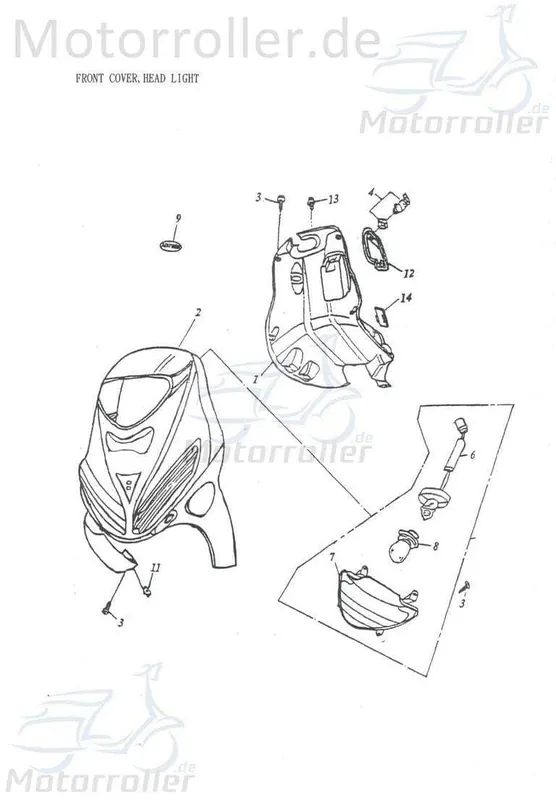 Preis Gesenkt Adly SS-50I. 2 Frontverkleidung 50ccm 2Takt 64301-135-000-SS schwarz-silber Frontschürze Frontmaske Front-Cover Lenkerverkleidung