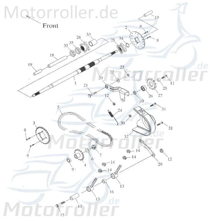 Adly Distanzbuchse GK 125 Hülse Distanzhülse 125ccm 4Takt Distanzring Distanz-Hülse Passhülse Passbuchse Buggy Ersatzteil Service Billig