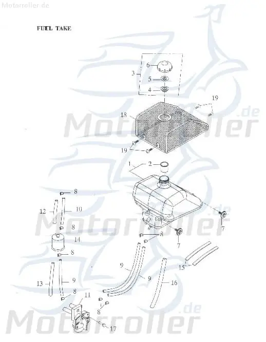 Echt Adly Gitternetz für Tank GK 125 Tanksieb Buggy 125ccm 4Takt 125ccm-4Takt Ersatzteil Service Inpektion Direktimport