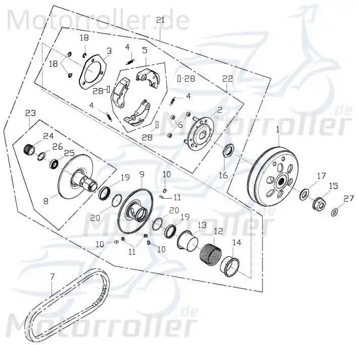 Neue Kollektion Adly Schlitzscheibe sekundäre gleitende GK 125 125ccm 4Takt feste 152QMI Buggy Ersatzteil Service Inpektion Direktimport