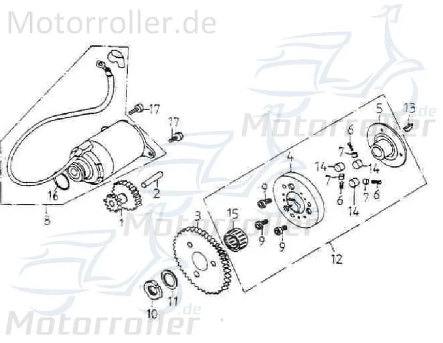 Adly Zahnradübersetzung Anlasser GK 125 Buggy 125ccm 4Takt 152QMI Ersatzteil Service Inpektion Direktimport Saisonangebot