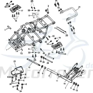Aeon Cobra 180 RS II Schwingarm 180ccm 4Takt 52410-182-A01 Schwinge Schwing-Arm Quad ATV UTV Ersatzteil Service Inpektion Direktimport Top-Angebot