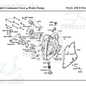 PGO Bugrider 250 Wasserpumpendeckel 50ccm 2Takt 19221-KHE7-900.0 PGO 50ccm-2Takt Buggy Ersatzteil Service Inpektion Direktimport Preisreduziert