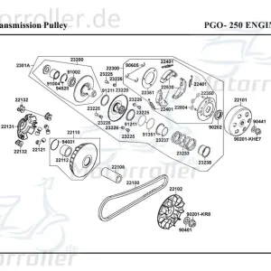 PGO Bugrider 250 Gehäuse Hülle 50ccm 2Takt 22110-KHE7-900.4 Umbauung PGO 50ccm-2Takt Buggy Ersatzteil Service Inpektion Direktimport Rabatt