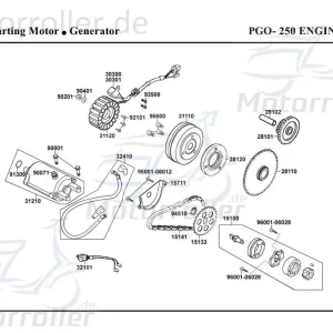 PGO Bugrider 250 Kabel Buggy 50ccm 2Takt 32101-KHE7-E00.0 Stromkabel Stromleitung Elektrokabel Elektroleitung Elektro-Kabel Strom-Kabel Must-Have