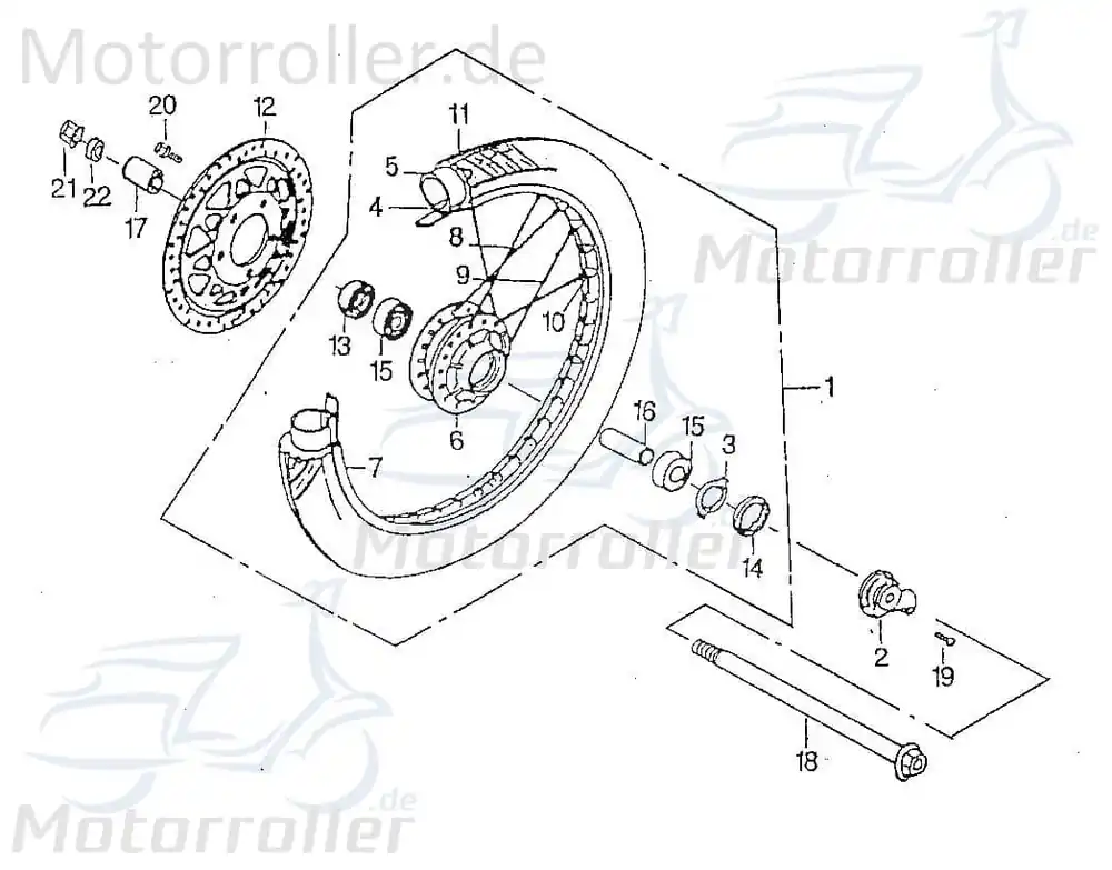Neue Ware SMC Chopper 125 Speiche Radspeiche 125ccm 4Takt 42586-CHP-00 Ersatzspeiche Felgenspeiche Metall-Speiche Scooter Ersatzteil Service