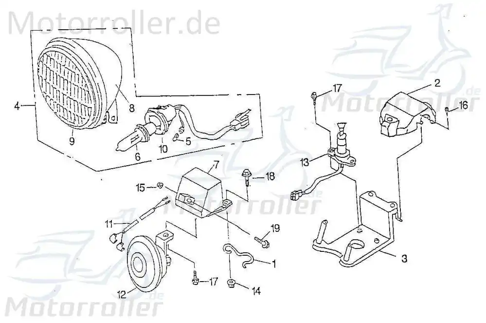 Saisonangebot Rex Chopper 125 Scheinwerfer Reflektor 125ccm 4Takt 93252 12V35/35W Frontscheinwerfer Hauptscheinwerfer Front-Scheinwerfer Vorderlicht