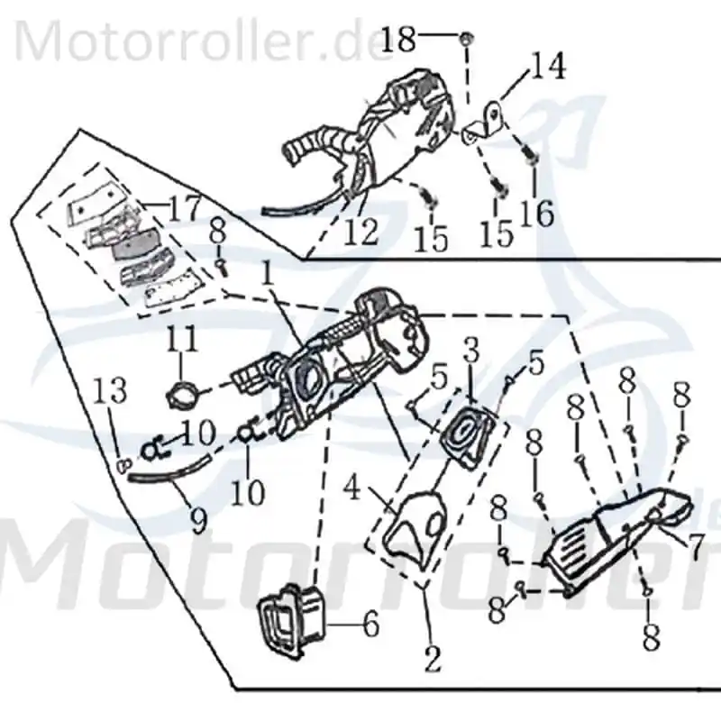 Geprüft Rex INSIGNIO 125 DD Luftfilter Roller 125ccm 4Takt 702008 Luftfilterkasten Luft-Filter Luftfiltergehäuse Luftfiltermatte 125ccm-4Takt