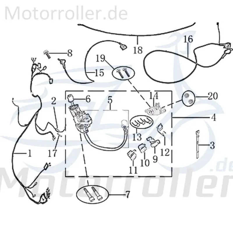 Zündschloss Kreidler Insignio 125 DD Verriegelung 1140501-1 Schloss-Set Sicherungsschloss Schlossatz Schlossplatte 125ccm-4Takt Scooter Garantierte Lieferung
