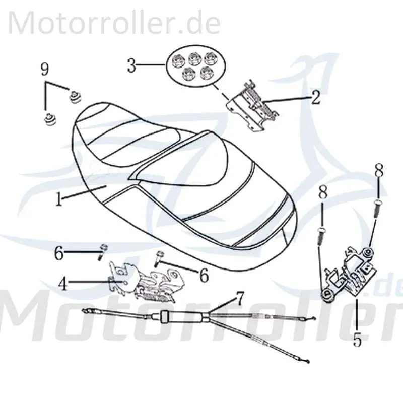 Sitzbank komplett Sitz-Bank Sattel AGM-MOTORS 1130501-1 Highlight
