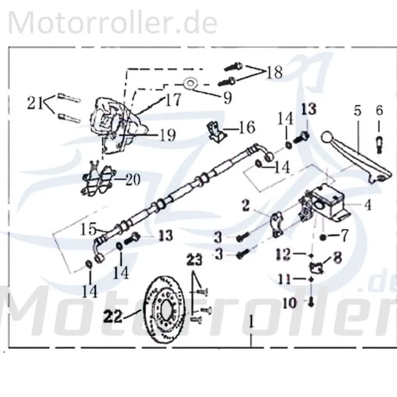 Bremsschlauch Jonway Insignio 250 DD Bremsleitung 2100506-3 Hydraulikschlauch Hydraulik-Schlauch Hochdruckleitung Hydraulikleitung Super-Preis