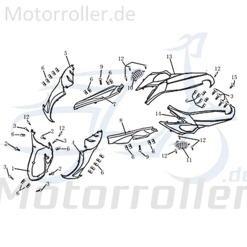Bestpreis Kreidler Martinique 125 DD Trittbrettverkleidung rechts 702574 Fussbrettverkleidung Seitenleiste Seitenverkleidung Original Ersatzteil