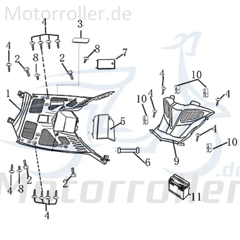 Kreidler Martinique 125 Fußraumverkleidung 125ccm 4Takt 1010605-1 Fußraumabdeckung Fußtrittabdeckung 125ccm-4Takt Scooter Ersatzteil Super-Preis
