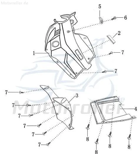 Letzte Chance Rahmenverkleidung Frontverkleidung innen 50cc 702741