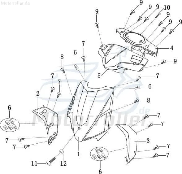 Online Kaufen Kreidler Galatica 125 DD Tachometerverkleidung Lenkerverkleidung 702735 Tachoabdeckung Lenkerabdeckung Original Ersatzteil