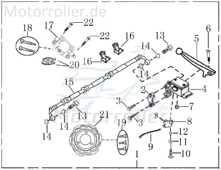 Bremsschlauch Jonway Galactica 2.0 RC 50 Roller 2100806-4 Hydraulikschlauch Hydraulik-Schlauch Hochdruckleitung Hydraulikleitung Mokick Billig