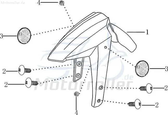 Radabdeckung vorn rot Vorderradabdeckung 50cc 702770 Rabatt