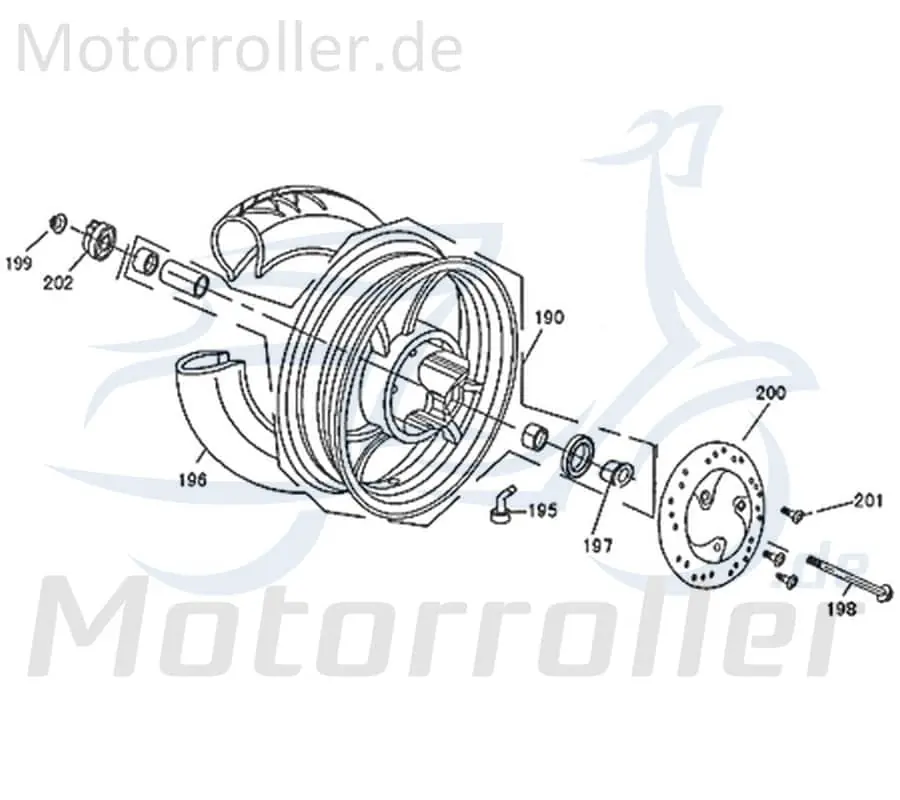 Distanzbuchse Vorderrad links Kreidler Distanzhülse 740933 Distanzring Distanz-Hülse Passhülse Passbuchse 50ccm-2Takt Scooter Must-Have