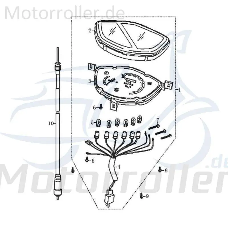 Abverkauf Kreidler Florett 125G Tachometer 125ccm 4Takt FIG.C5-1 Geschwindigkeitsmesser Geschwindigkeitsanzeige Speedometer kmh-Anzeige Motorrad