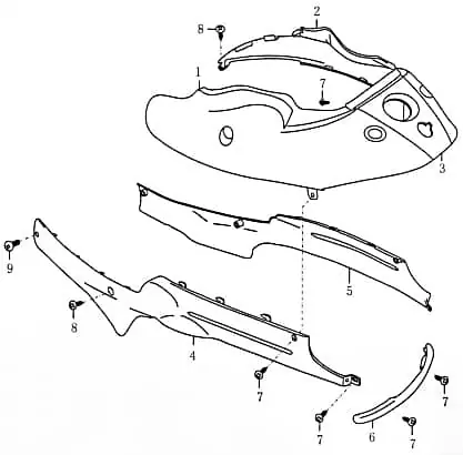 Rex RS450 Seitenverkleidung Seitenteil 50ccm 4Takt FIG22-4 Seitendeckel Seitenabdeckung Seitenleiste Seiten-Verkleidung Seiten-leiste Mega-Angebot