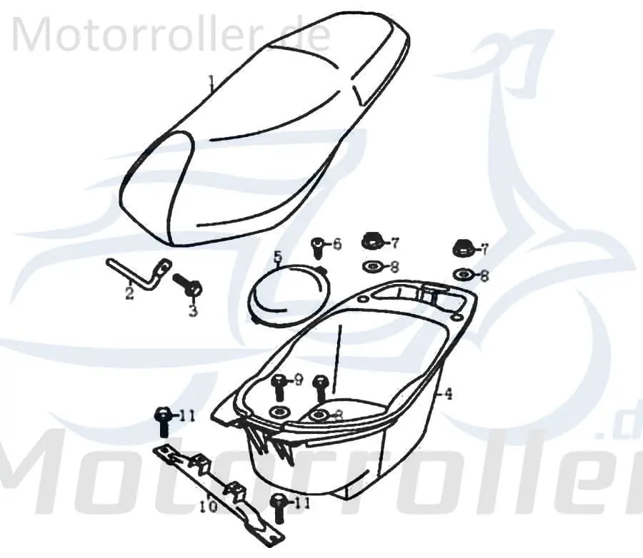 Top-Angebot Befestigungsschiene Sitzbank Motorroller Rex 81654