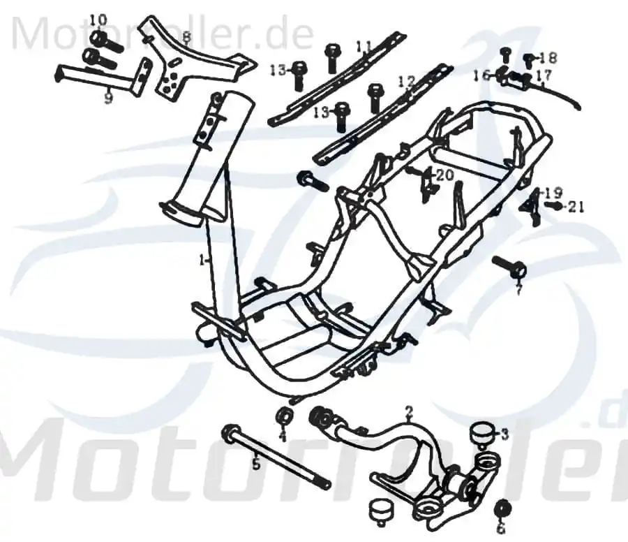 Rex RS125 Fußbrettträger Roller 125ccm 4Takt FIG35-11 Trittbretträger 125ccm-4Takt Scooter Ersatzteil Service Inpektion Direktimport Preisreduziert