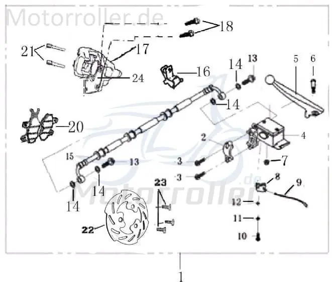 Kracherpreis Bremssattel ohne Halter rechts rot 701328