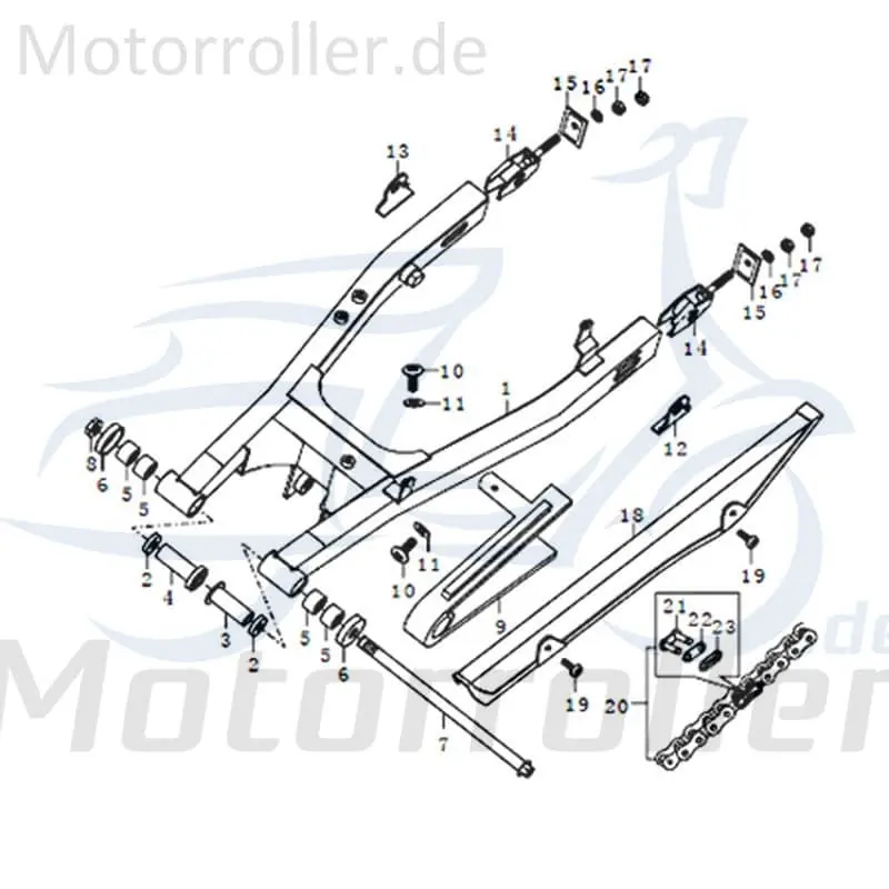 Mega-Angebot Abdeckomplettatte Kettenspanner Hinterradschwinge 91562