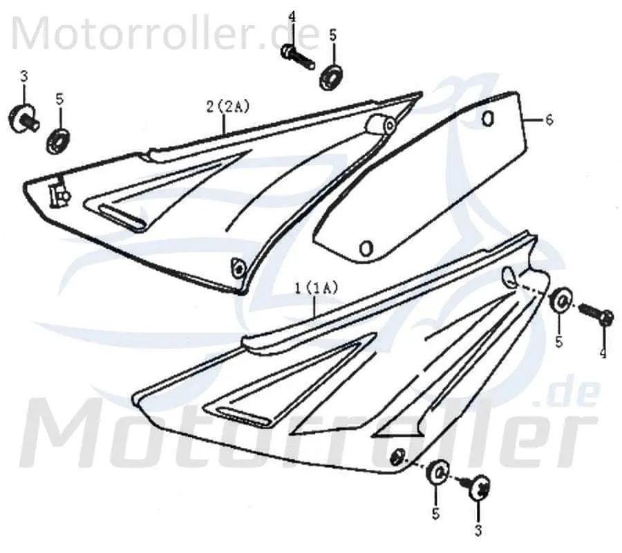 Kreidler Supermoto 125 DD Dekor Seitenverkleidung rechts schwarz 89512 Aufkleber Sticker Seitenabdeckung Seitencover Highlight