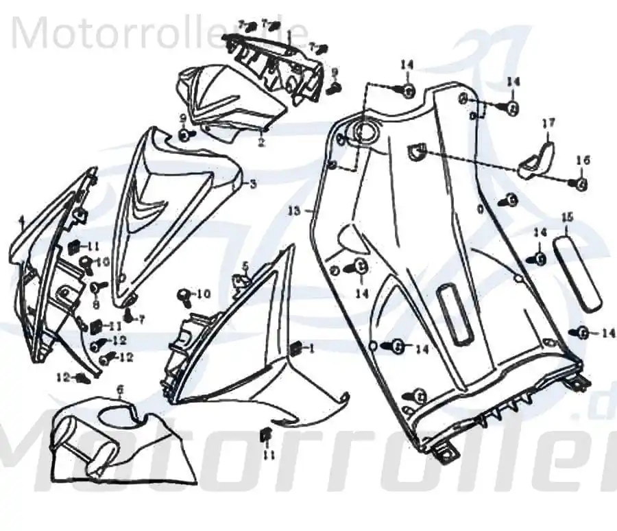 Rex RS600 Dekor Aufkleber Sticker Roller 50ccm 4Takt 89900 Deko-Sticker Deko-Aufkleber 50ccm-4Takt Scooter Ersatzteil Service Preisknaller