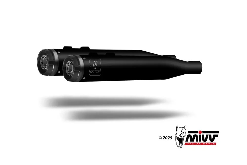 Abverkauf MIVV HR-1 Endschalldämpfer Edelstahl Schwarz passend für Harley Davidson CVO Road-Street Glide-Ultra 24-26