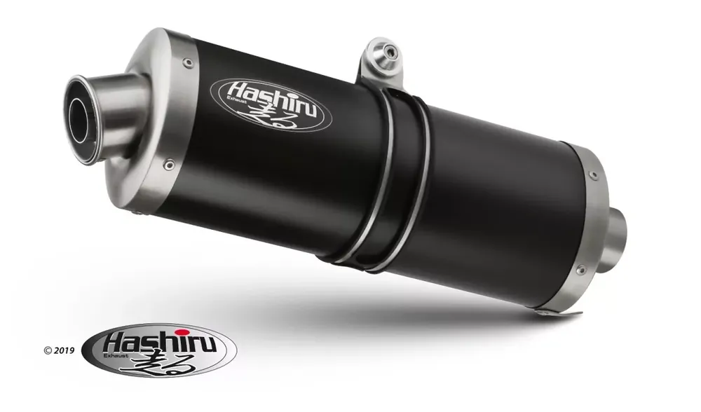 HASHIRU Auspuff ST05 oval schwarz passend für Suzuki GSX-R 600/750 01-03 Solange Der Vorrat Reicht