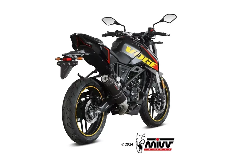 Markenware MIVV GP-C Edelstahl Schwarz Endschalldämpfer passend für VOGE BRIVIDO 125 R