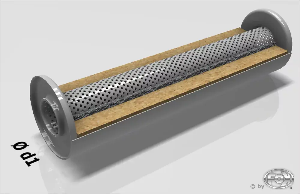 FOX Uni-Schalldämpfer rund Ø114mm Edelstahl, Länge 420mm Markenprodukt