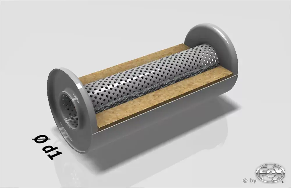 Aktuell FOX Uni-Schalldämpfer rund ohne Stutzen Edelstahl Ø100mm Länge 250mm