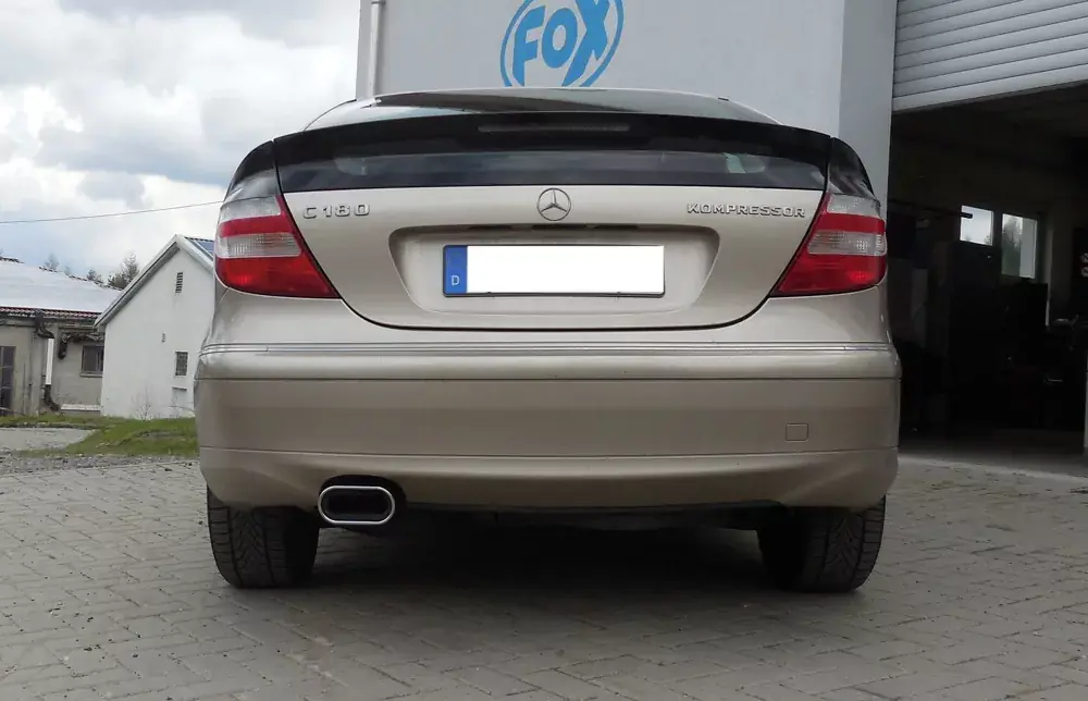 Expressversand FOX Endschalldämpfer Edelstahl 160x80 Typ 53 passend für Mercedes C-Klasse CL203