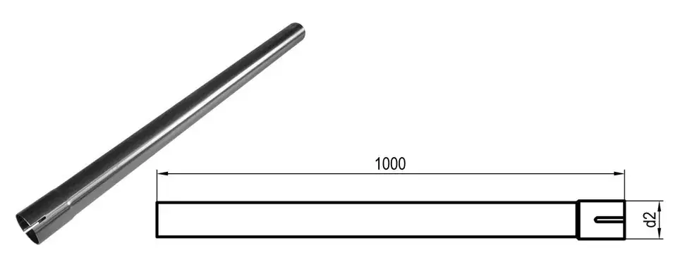 Heißes Angebot FOX Uni-Rohr geweitet 55mm Länge 1000mm Edelstahl
